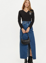 SOLO TG. S - LiuJo T-shirt con stampa -  TF4211 JS088  - Nera con Logo