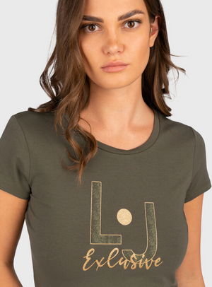 SOLO TG. S  - LiuJo T-shirt con stampa -  TF3295JM088  - Verde
