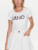 SOLO TG. S e L - LiuJo T-shirt con stampa  - TA3197 J5003 - Bianco