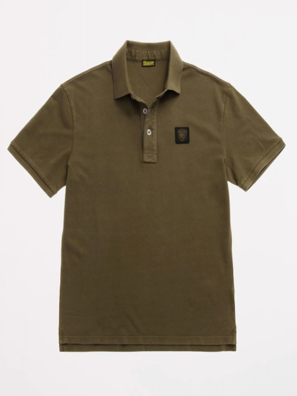 Blauer Polo in Jersey di Cotone - Verde
