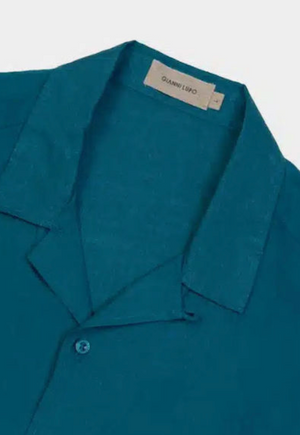 SOLO M, L, XXL - Gianni Lupo - Camicia Manica corta Super Leggera - Col. Blu petrolio GL7678S