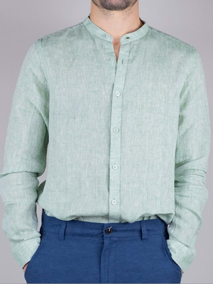 Gianni Lupo - Camicia Lino Coreana - Col. green GL7733S