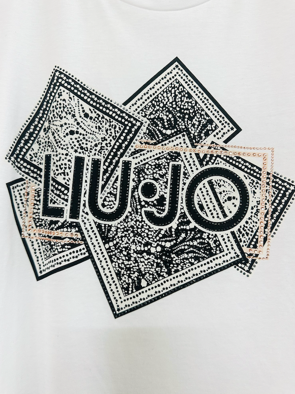 SOLO TG. XL - LiuJo - T-shirt in jersey di cotone - Art: WF2548 JS923 - Col. Bianco