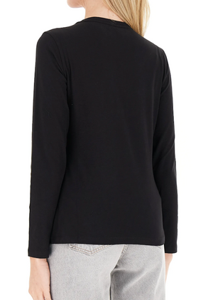 SOLO TG. XS - LiuJo - T-shirt in jersey di cotone - Art: WF2548 JS923 - Col. Nero