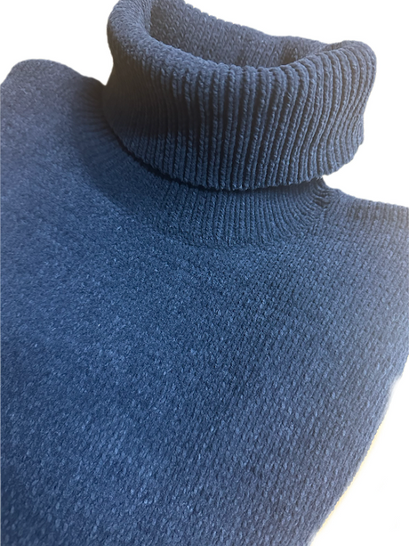 Maglia Collo alto Tessuto Ciniglia Invernale - GIANNI LUPO - Col. Blu GL536S NEW