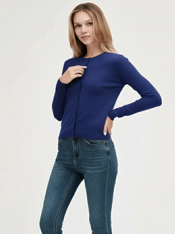 Maglia Cardigan Basico Fin.12 - GRIFFAI - Col. Blu