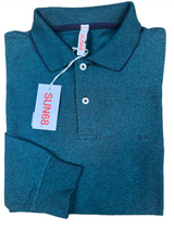 SOLO TG. S - SUN68 Polo - Polo Manica Lunga in Cotone Verde melange
