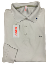 SOLO TG. S, M , XXL e 3XL - SUN68 Polo - Polo Manica Lunga in Cotone - Bianca