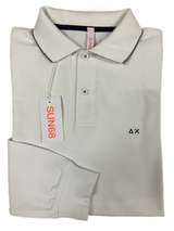 SOLO TG. S - SUN68 Polo - Polo Manica Lunga in Cotone Bianca
