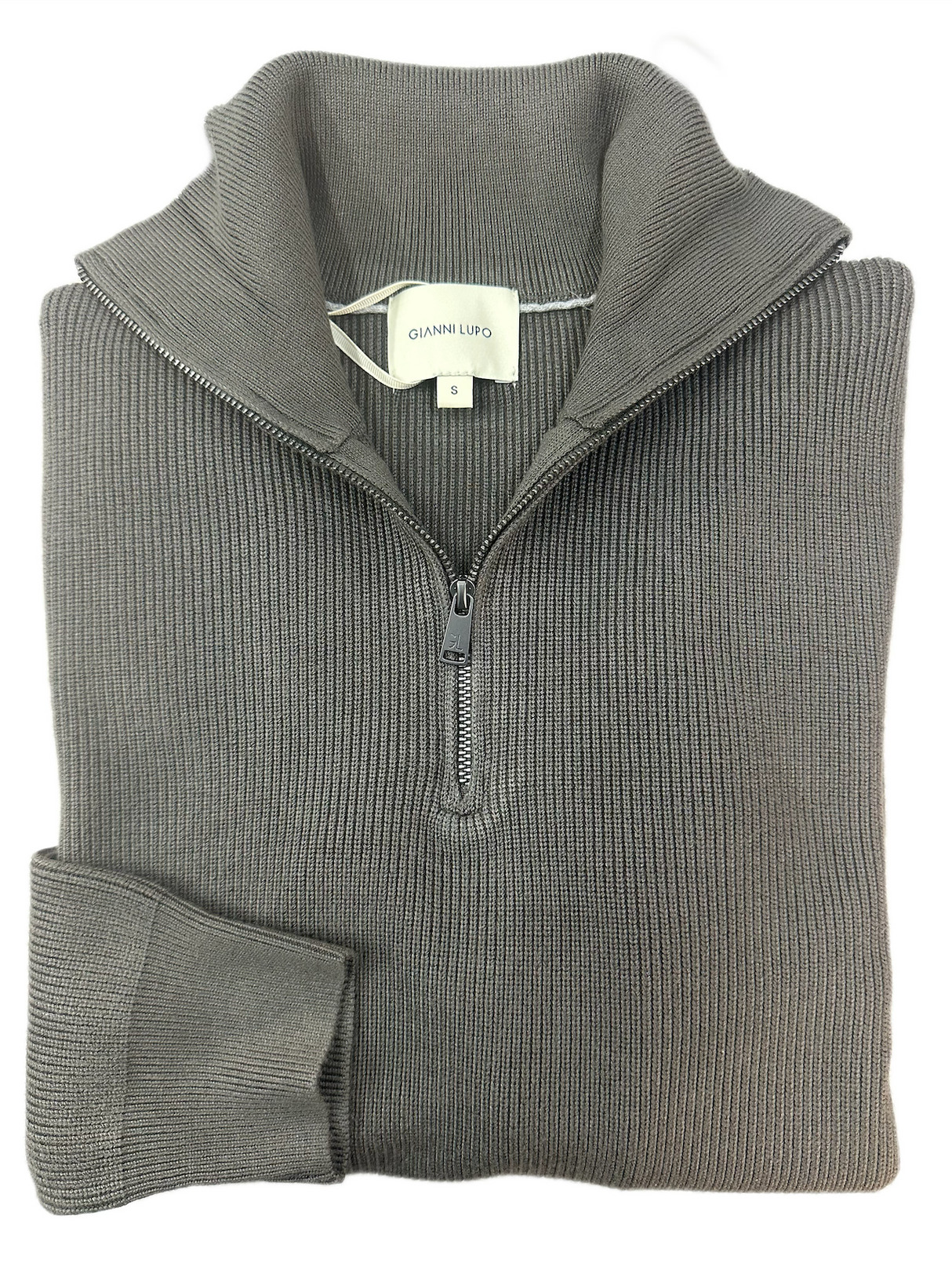 SOLO TG. S e M - Maglia Con Mezza Zip - GIANNI LUPO - Col. Military GL35151GZ