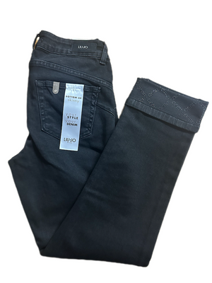 SOLO TG. 25,26 , 27,29 LiuJo Jeans - UF5006 D4615 - Botton Up Vita Regolare Con Finale Logato sulla Caviglia