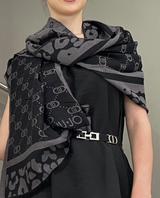 NEW - LiuJo Stola Stampata - 2F5011T0300 - COL. Nero e Argento