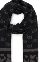 NEW - LiuJo Stola Stampata - 2F5011T0300 - COL. Nero e Argento