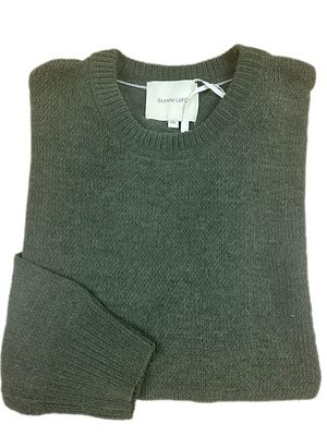 Maglia Girocollo Tessuto Ciniglia Invernale - GIANNI LUPO - Col. Verde