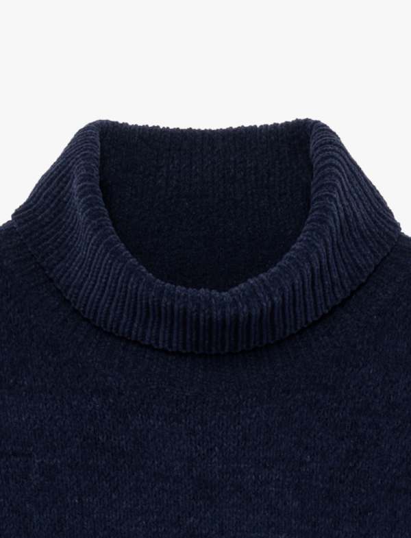 Maglia Collo alto Tessuto Ciniglia Invernale - GIANNI LUPO - Col. Blu GL536S NEW