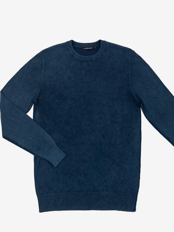 SOLO TG. M e L - Maglione Girocollo Tessuto Lavato - GIANNI LUPO - Col. Blu Navy - GL33386
