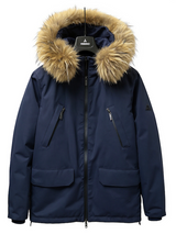 HèSKIMO Giubbotto Uomo 3/4 Parka con Orsetto interno, -15Gradi Thermo Insulation System - Blu HE9440036