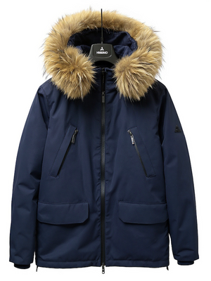 HèSKIMO Giubbotto Uomo 3/4 Parka con Orsetto interno, -15Gradi Thermo Insulation System - Blu HE9440036