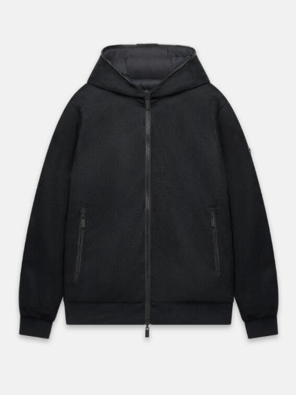 UNITY- Bomber Uomo REVERSIBILE Polar Tricotech a maglia ingegnerizzato - NERO