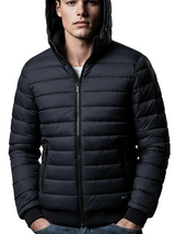 UNITY- Bomber Uomo REVERSIBILE Polar Tricotech a maglia ingegnerizzato - NERO