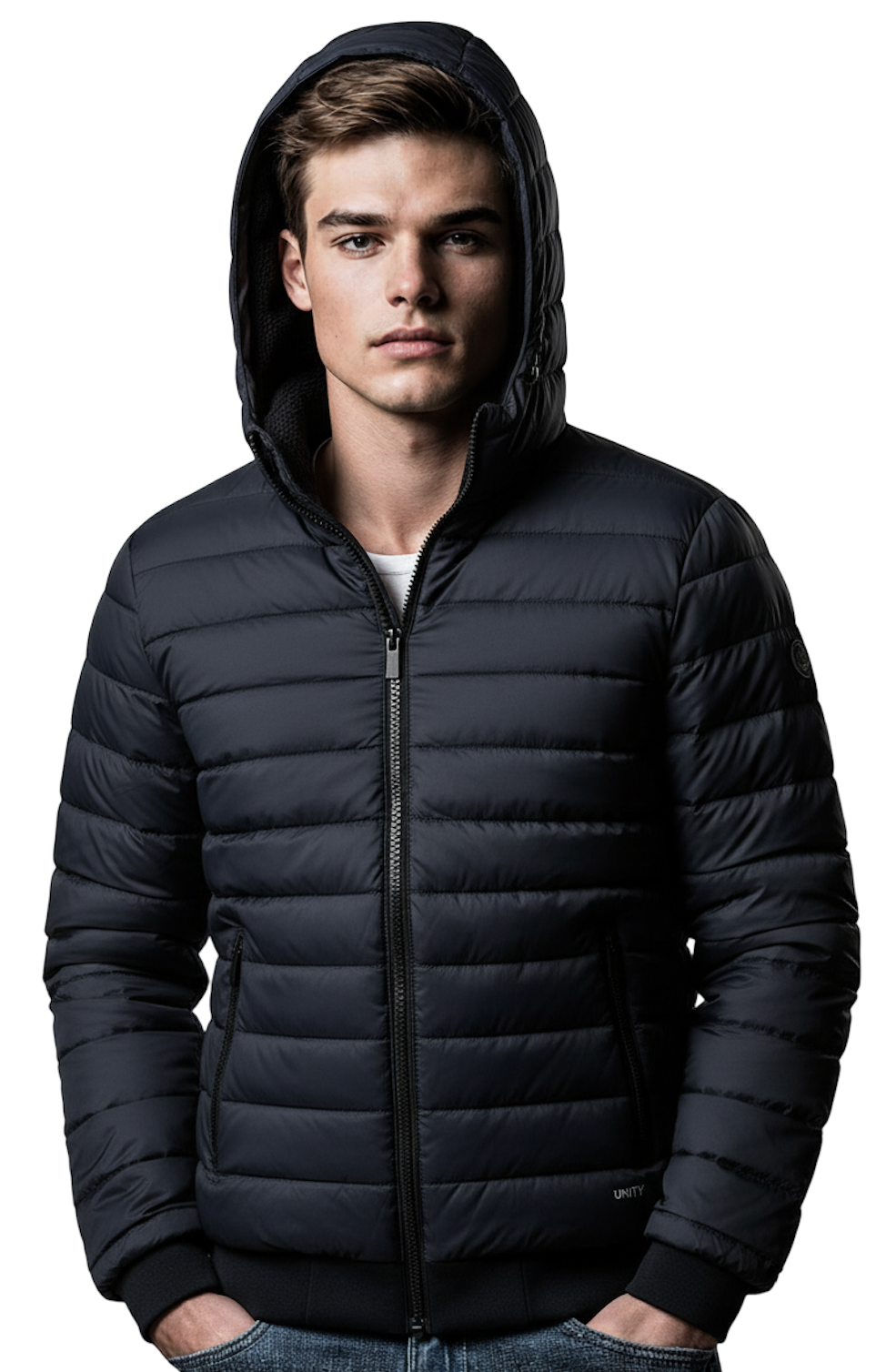 UNITY- Bomber Uomo REVERSIBILE Polar Tricotech a maglia ingegnerizzato - NERO