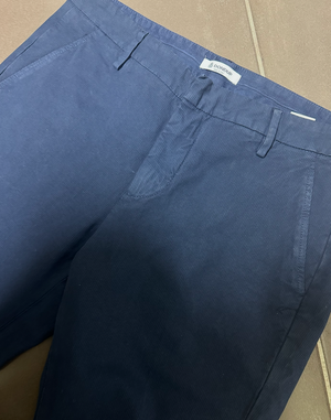 SOLO TG. 35 - DonDup Pantalone Uomo - UP235 - Mod. Gaubert - Blu in MicroFantasia