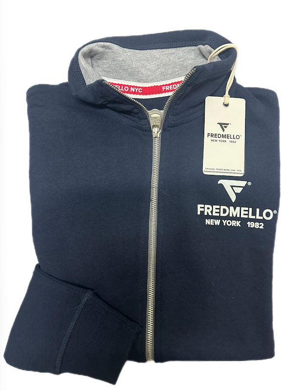 SOLO TG. M - Giacca Tuta Garzata con Zip e Tasche - FRED MELLO - BLU