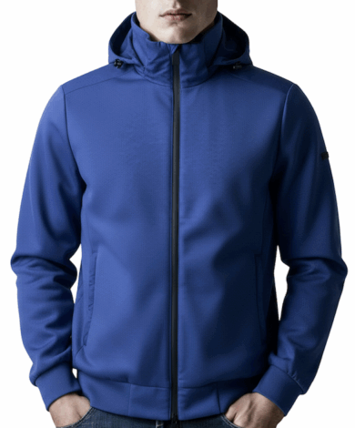 UNITY - Giacca a Vento Tecnica con Cappuccio staccabile - Col. Bluette  Cuciture Termosaldate ANTI Acqua e Vento