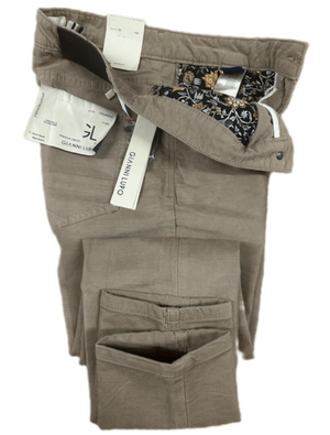 SOLO TG. 44-46-56 GIANNI LUPO  Pantalone in Fustagno INVERNALE - Slim Fit - Beige