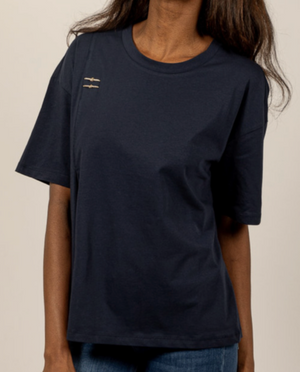 SOLO TG. XS-M-L  LiuJo - T-shirt in cotone Over - TA5186 JS923 - Blu VESTIBILITà ABBONDANTE
