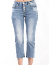 SOLO TG 25 e 30 - Met Jeans Donna - NOS RENZA - Regular fit con bottoni a Vista - Vita Alta/cavallo sceso