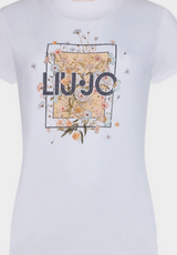 SOLO TG.  XS - LiuJo T-shirt con stampa WA6493 - Bianca NEW 26