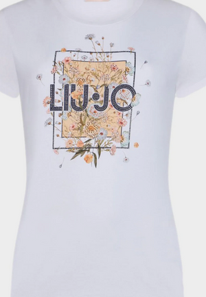 SOLO TG.  XS - LiuJo T-shirt con stampa WA6493 - Bianca NEW 26