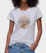 SOLO TG.  XS - LiuJo T-shirt con stampa WA6493 - Bianca NEW 26