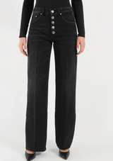 SOLOTG. 25-26-27 , DONDUP Jeans Donna Palazzo con Bottoni Gioiello - ART. DP427B Mod. Jacklyn