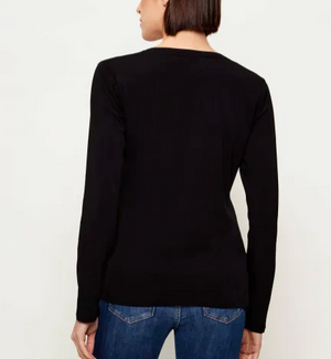 LiuJo T-shirt con stampa TA6053 -Nera Manica Lunga NEW