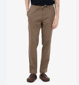 Pantalone 55% LINO- 45% Cotone Uomo - Regular Fit comodo in gamba - IMPURE Mud con laccio in vita ed elastico solo dietro (Copia)
