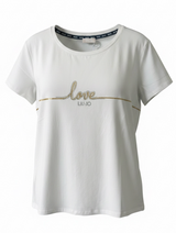 SOLO TG. XL LiuJo - T-shirt in cotone  - TF3295 - Bianca con Stampa