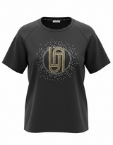 SOLO Tg. XS - LiuJo - T-shirt in cotone con logo LIUJO - TA3091 - Nero VESTE ABBONDANTE