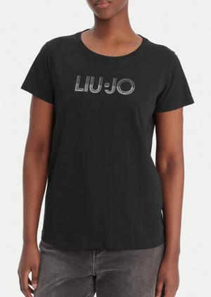 LiuJo - T-shirt in cotone con logo LIUJO - TA6056 - Nera