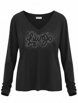 SOLO Tg. S , L - LiuJo - T-shirt in cotone con logo LIUJO - WA3336 - Nero