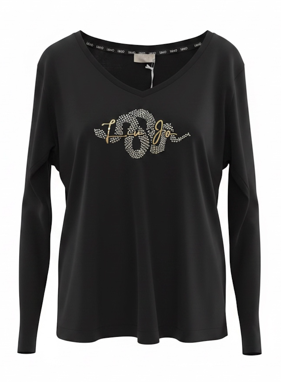 SOLO Tg. XS - LiuJo - T-shirt in cotone con logo LIUJO - TF3284 - Nero