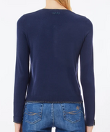 LIUJO - Cardigan con Bottoni Gioiello - WXX056 - Col.BLU