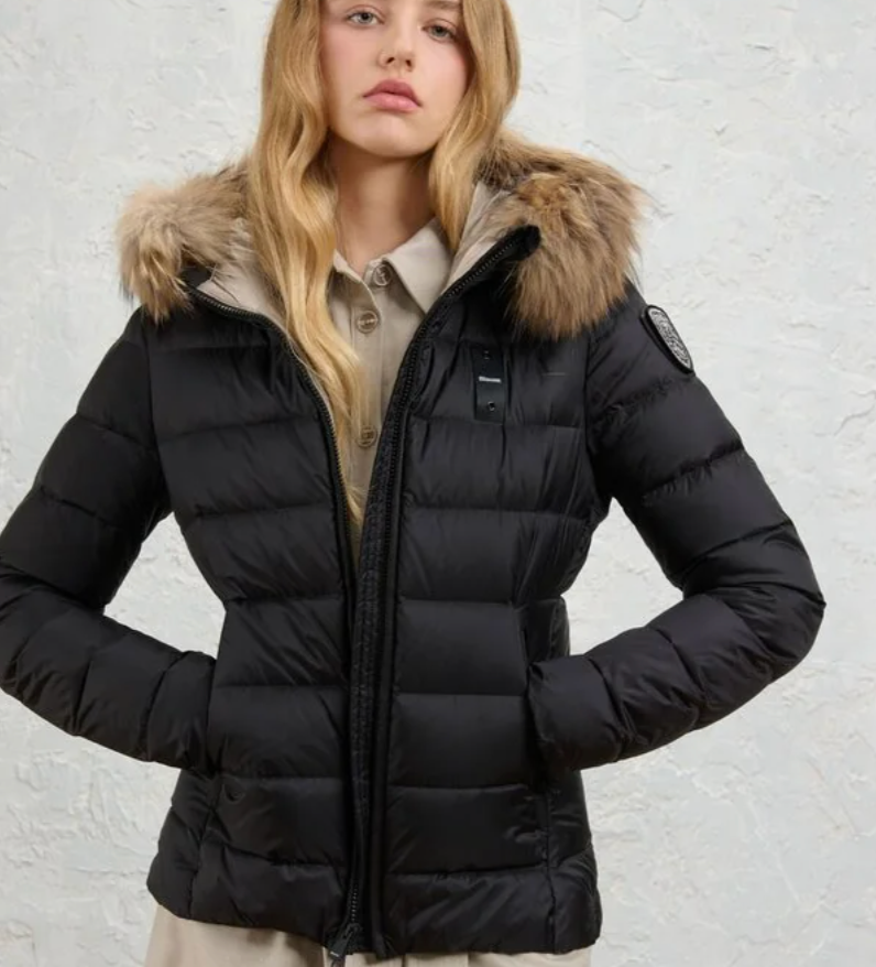 Blauer Piumino IMBOTTITO PIUMA + PELLICCIA 26WBLDC03038- Col.Nero NEW 2026/2027