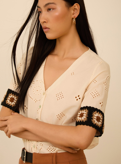 MEISIE - Camicia Fantasia 100%Cotone - M05B70IVY