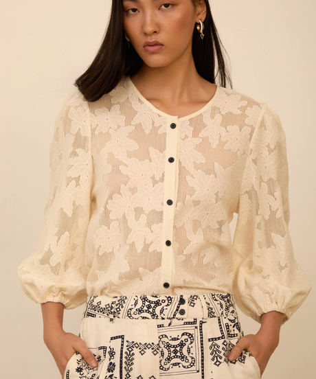 MEISIE - Camicia Manica Ampia Fantasia  - M05B71IVY