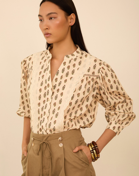 MEISIE - Camicia Manica Ampia Fantasia  - M120B01IVY