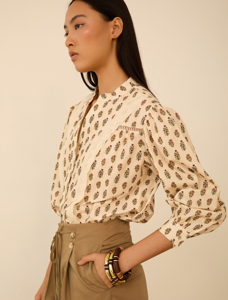 MEISIE - Camicia Manica Ampia Fantasia  - M120B01IVY