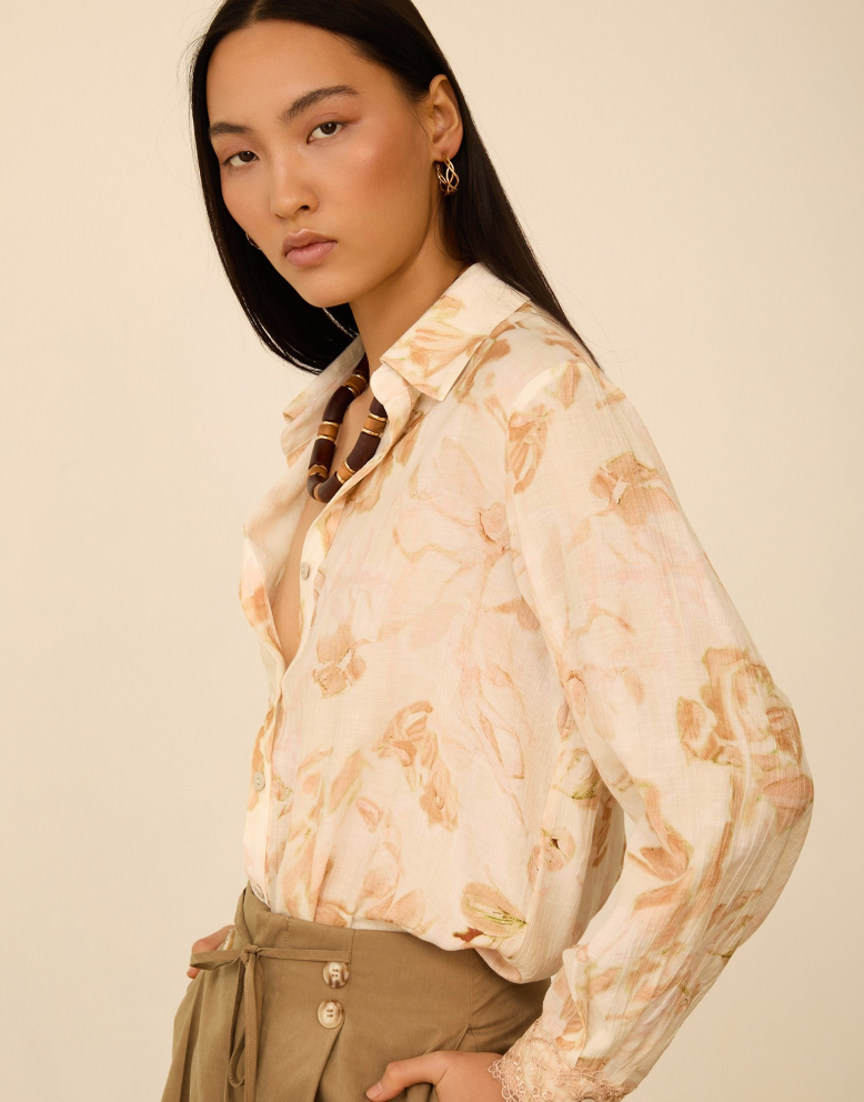 MEISIE - Camicia Manica Ampia Fantasia  - M125B03NUT