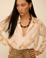 MEISIE - Camicia Manica Ampia Fantasia  - M125B03NUT